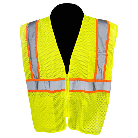 Yellow/Lime Safety Vest - C2V - D-Ring Mesh
