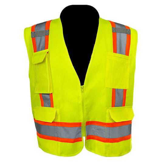 Yellow/Lime Safety Vest - C2V - Lightweight Polyester