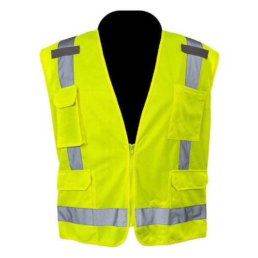 Yellow/Lime Safety Vests - C2V - Durable Mesh Comfort