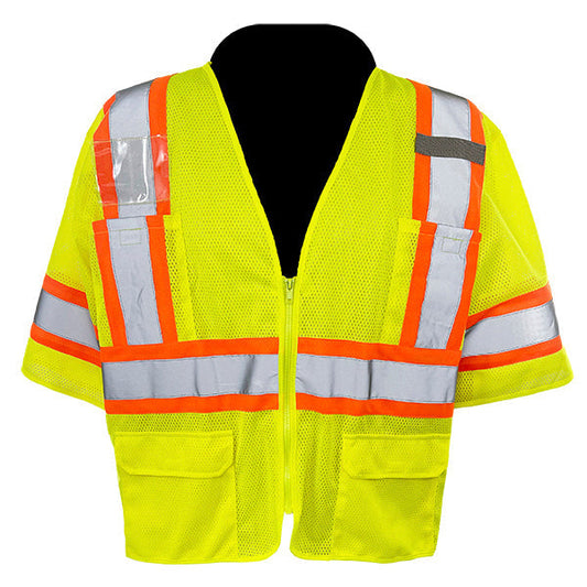 Yellow/Lime Safety Vests - C2V - Two-Tone Mesh