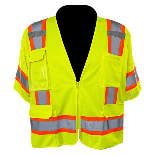 Yellow/Lime Safety Vest - C2V - Reflective Design