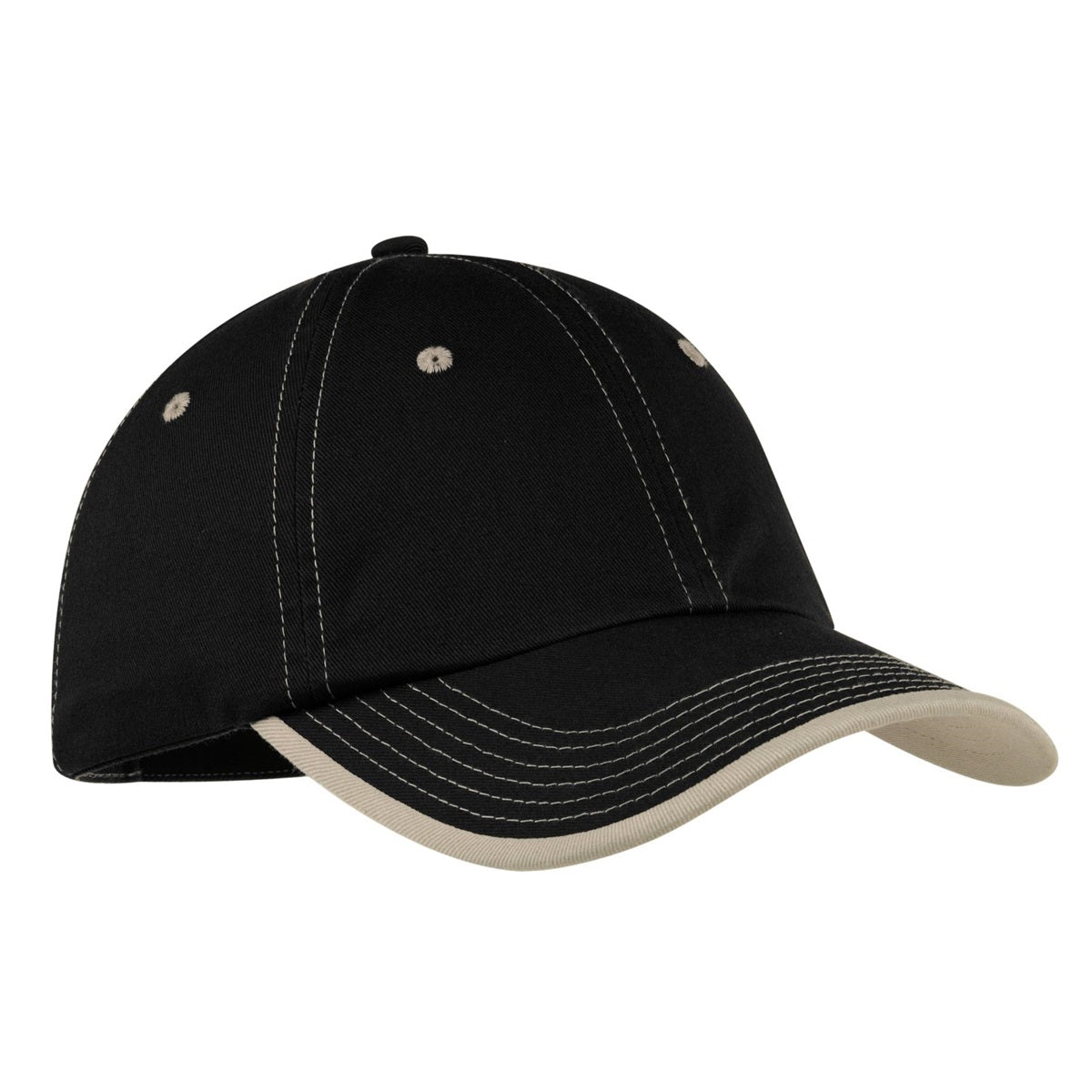 Black/Stone Ball Caps - Port Authority - Vintage Style