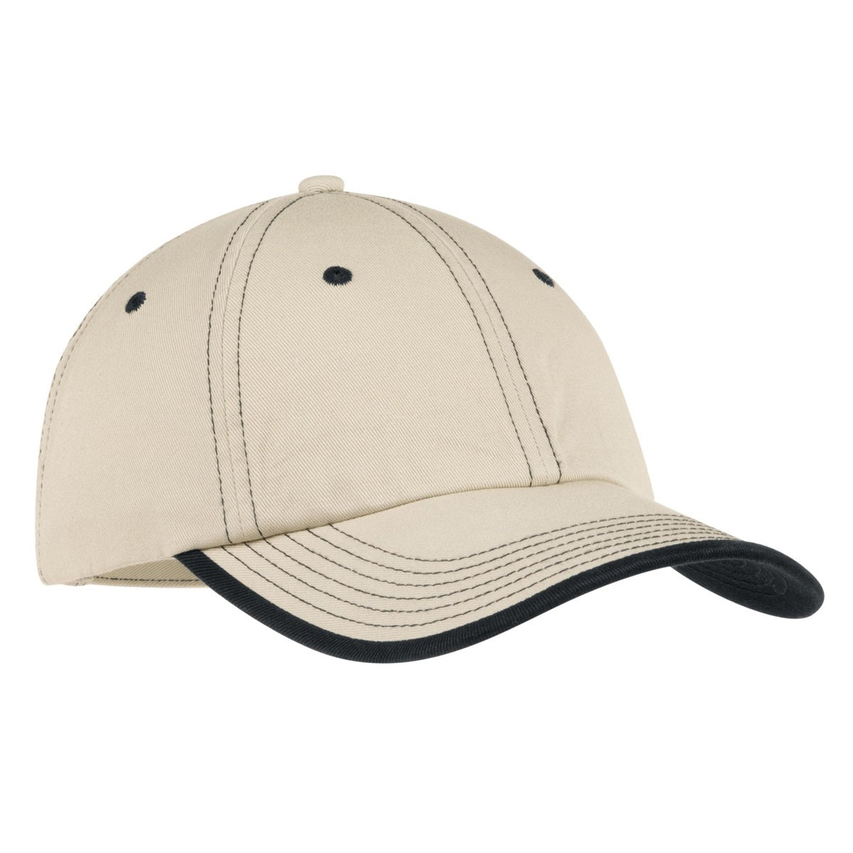 Black/Stone Ball Caps - Port Authority - Vintage Style