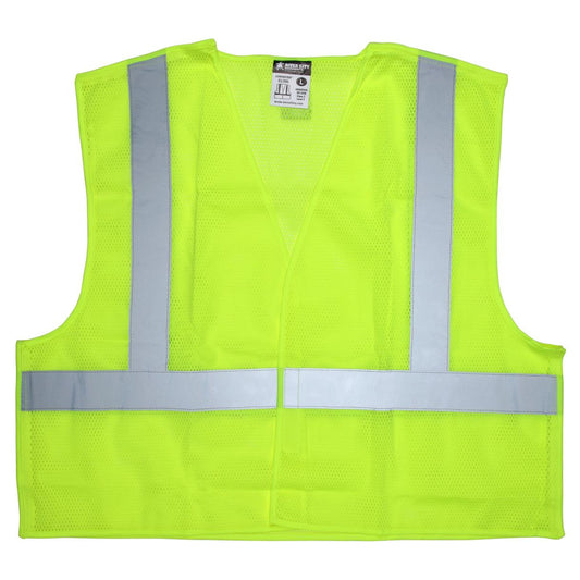 Yellow/Lime Safety Vests - MCR Safety - Breakaway Mesh