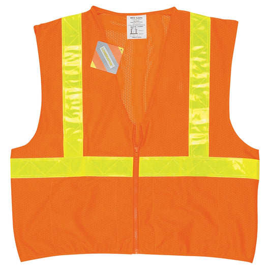 Orange Safety Vests - MCR Safety - Reflective Mesh