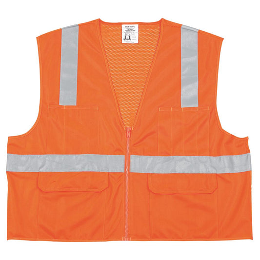 Orange Safety Vest - MCR Safety - High Visibility