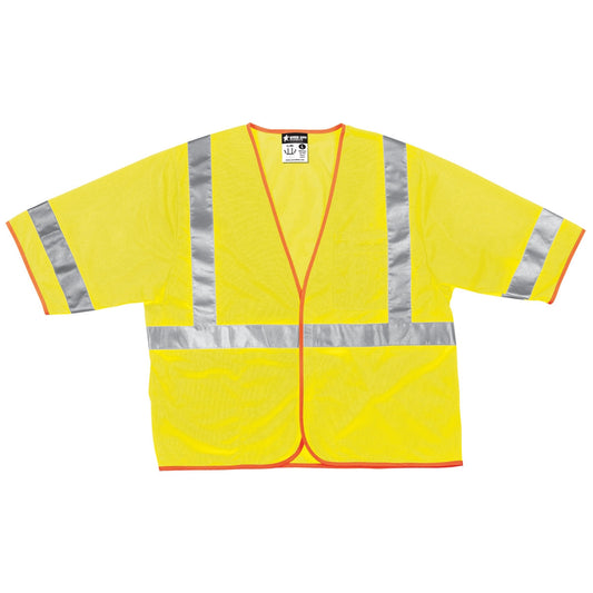 Yellow/Lime Safety Vest - MCR Safety - Reflective Mesh