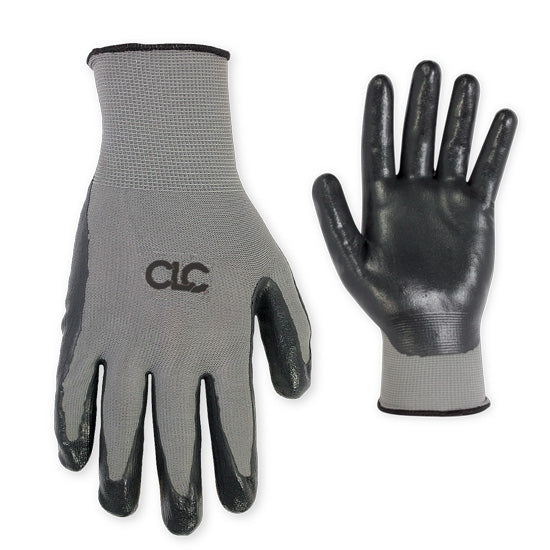 Black/Gray String Knit Gloves - CLC - Nitrile Coated