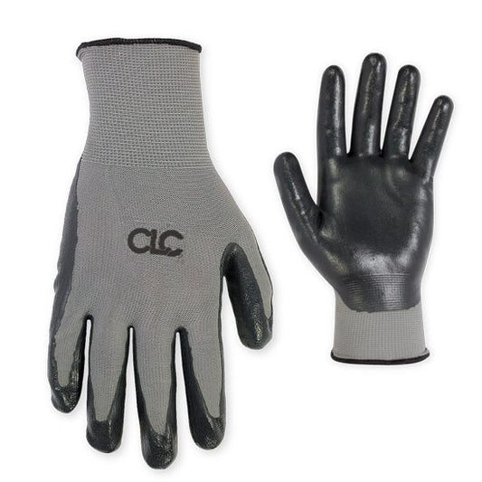 Black/Gray String Knit Gloves - CLC - Nitrile Coated