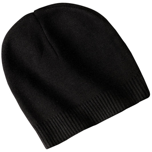 Black Beanies - Port Authority - Soft Cotton Comfort