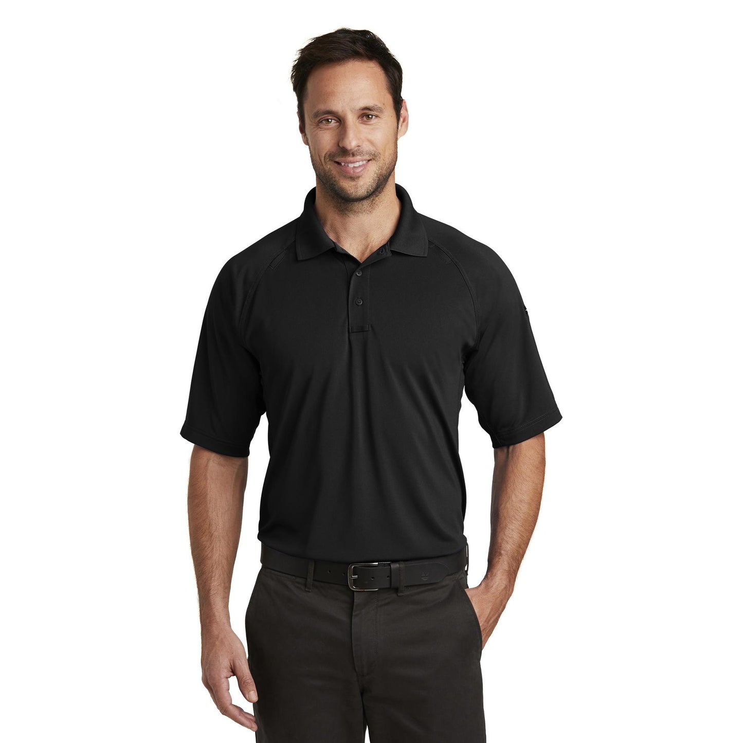 Black Polo Shirt - Cornerstone - Snag-Proof Polyester