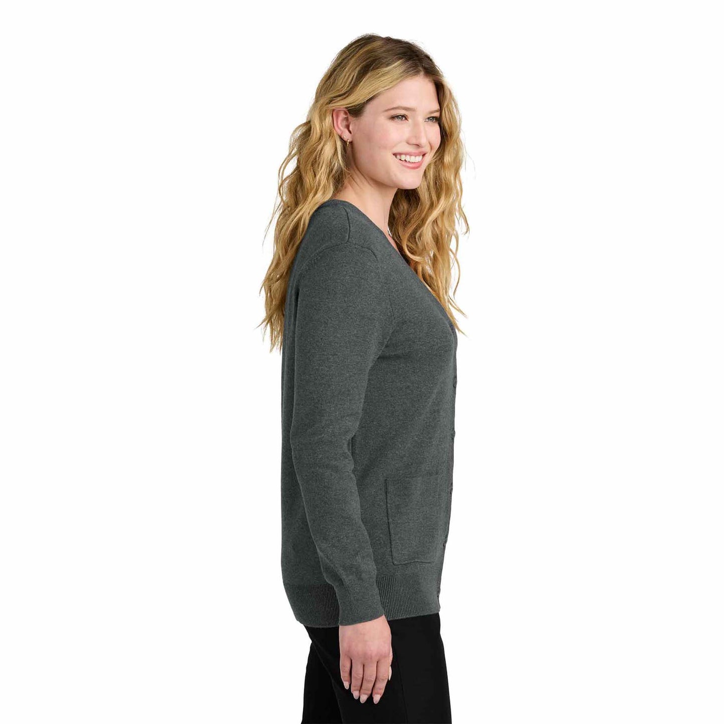 Charcoal Heather Cardigans - Port Authority - Comfortable Care