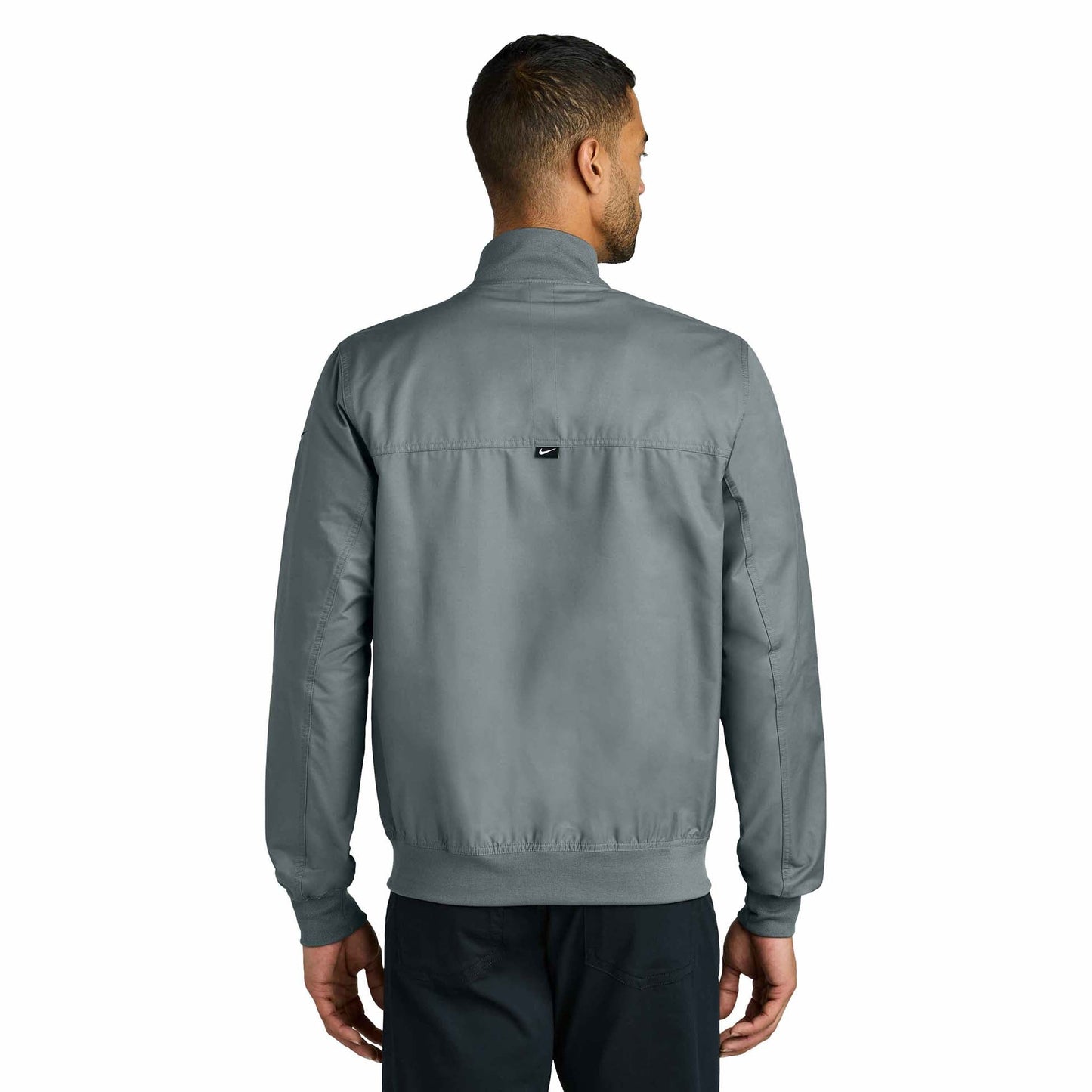 Black Bomber Jacket - Nike - Ribbed Collar - Stylish Wear