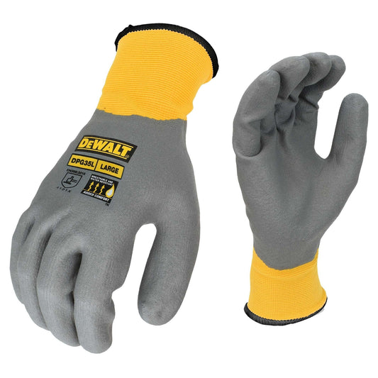 Gray String Knit Gloves - DeWalt - Water-Resistant