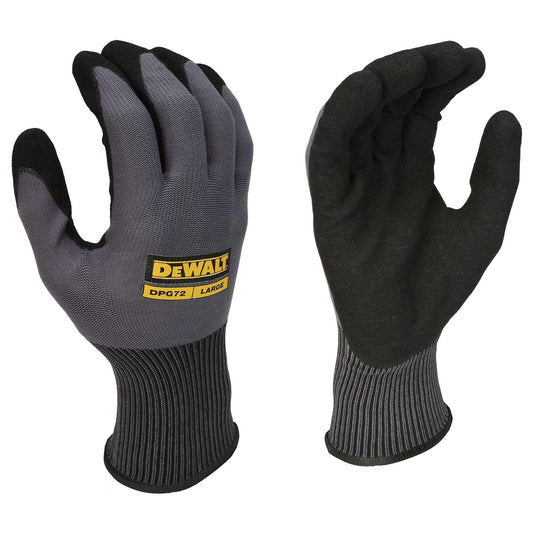 Black String Knit Gloves - DeWalt - Durable Grip