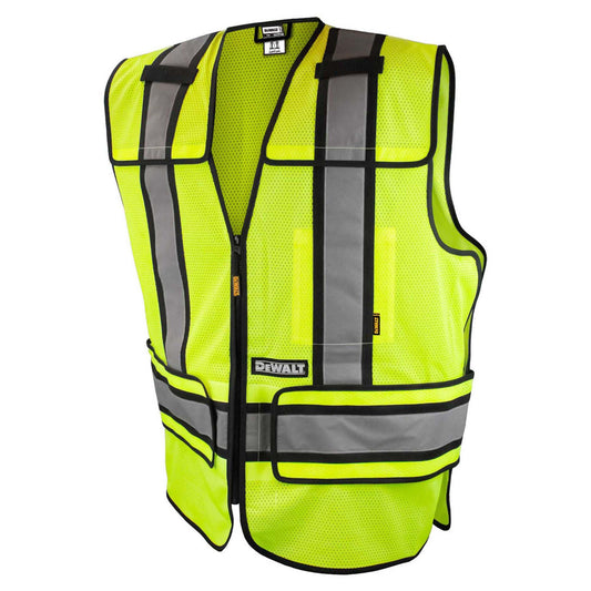 Yellow/Lime Safety Vest - DeWalt - Adjustable Mesh