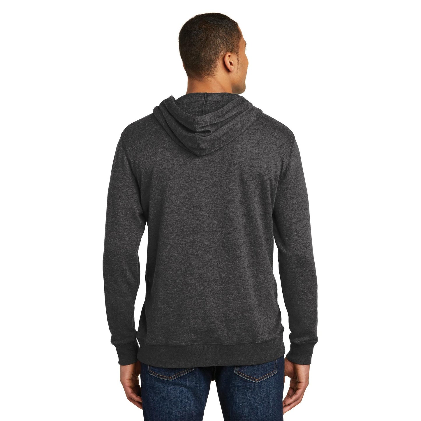 Heathered Black Hoodie - District - Lightweight Fleece