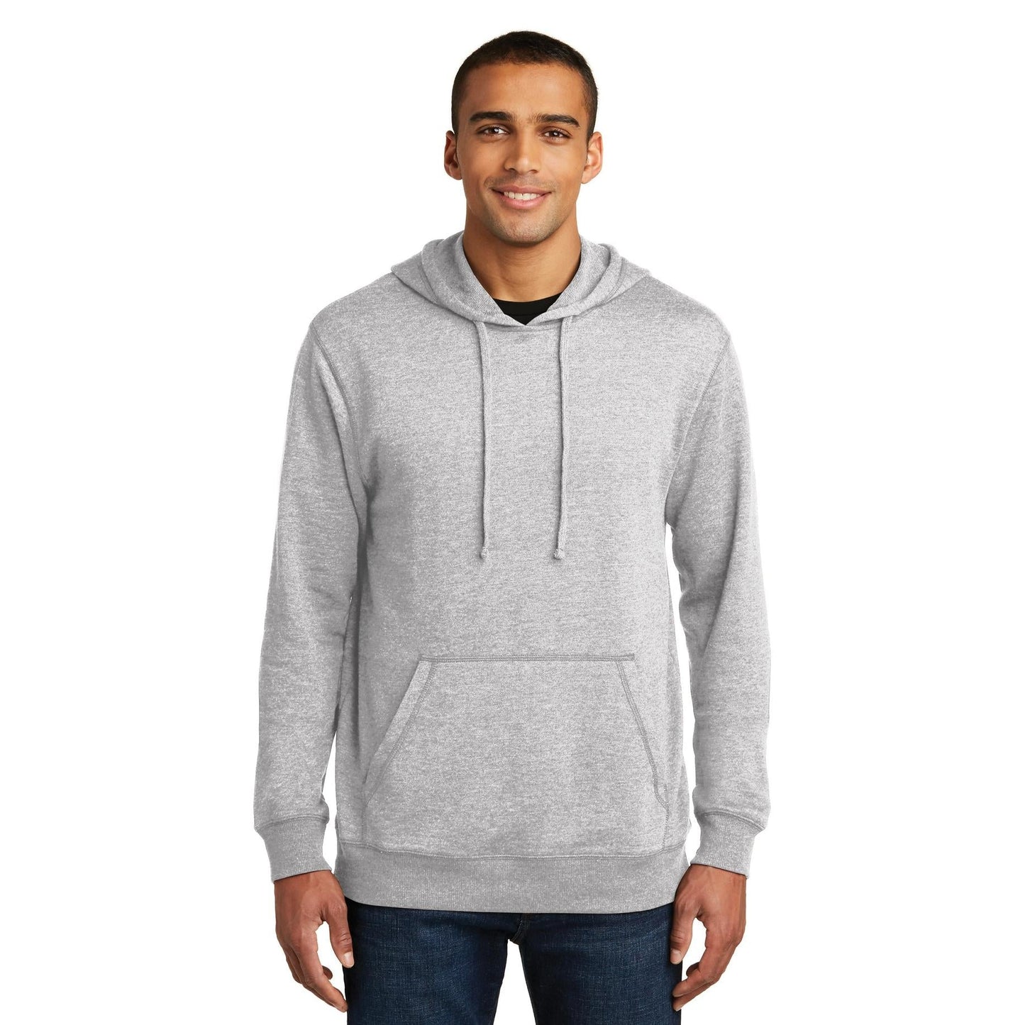 Heathered Black Hoodie - District - Lightweight Fleece