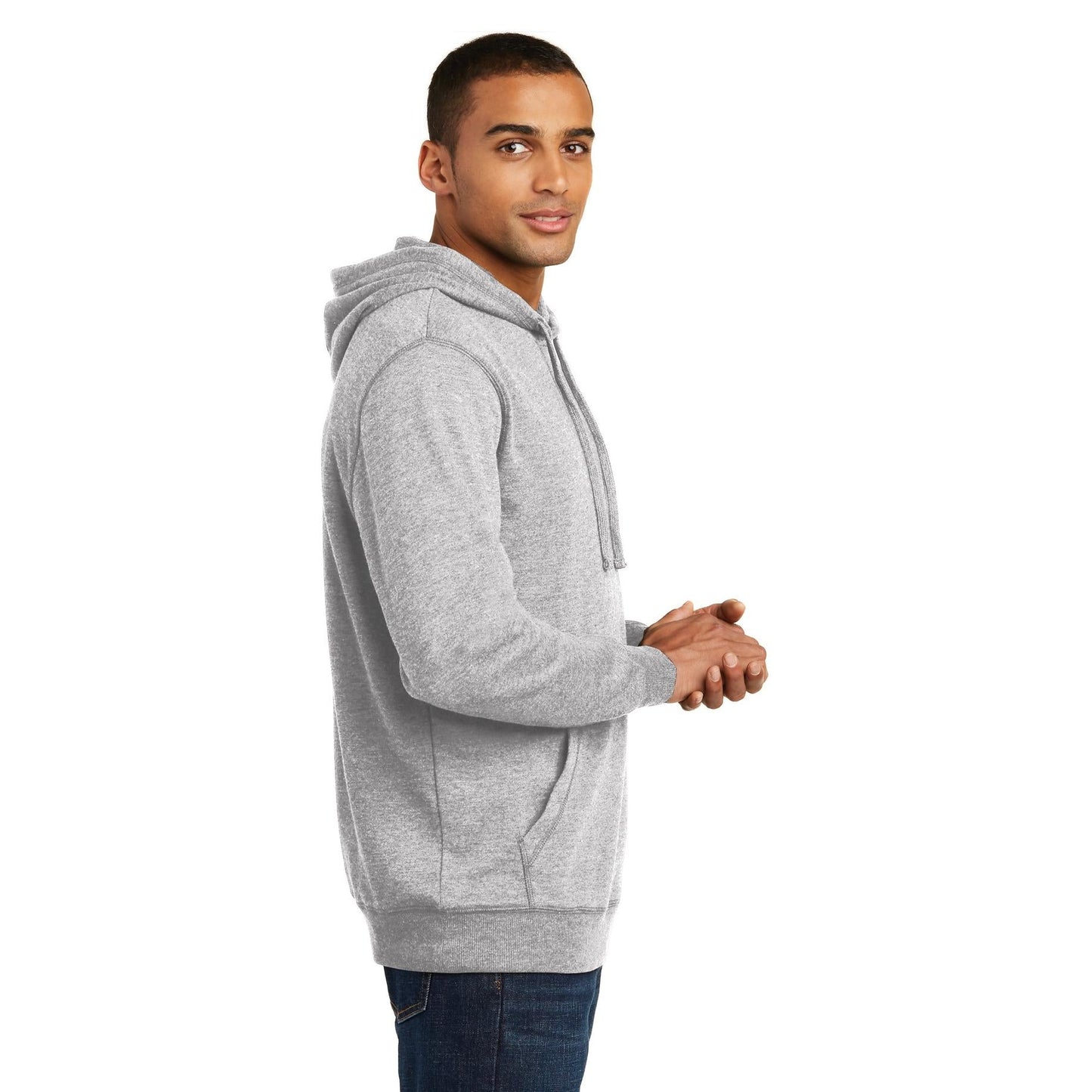 Heathered Black Hoodie - District - Lightweight Fleece