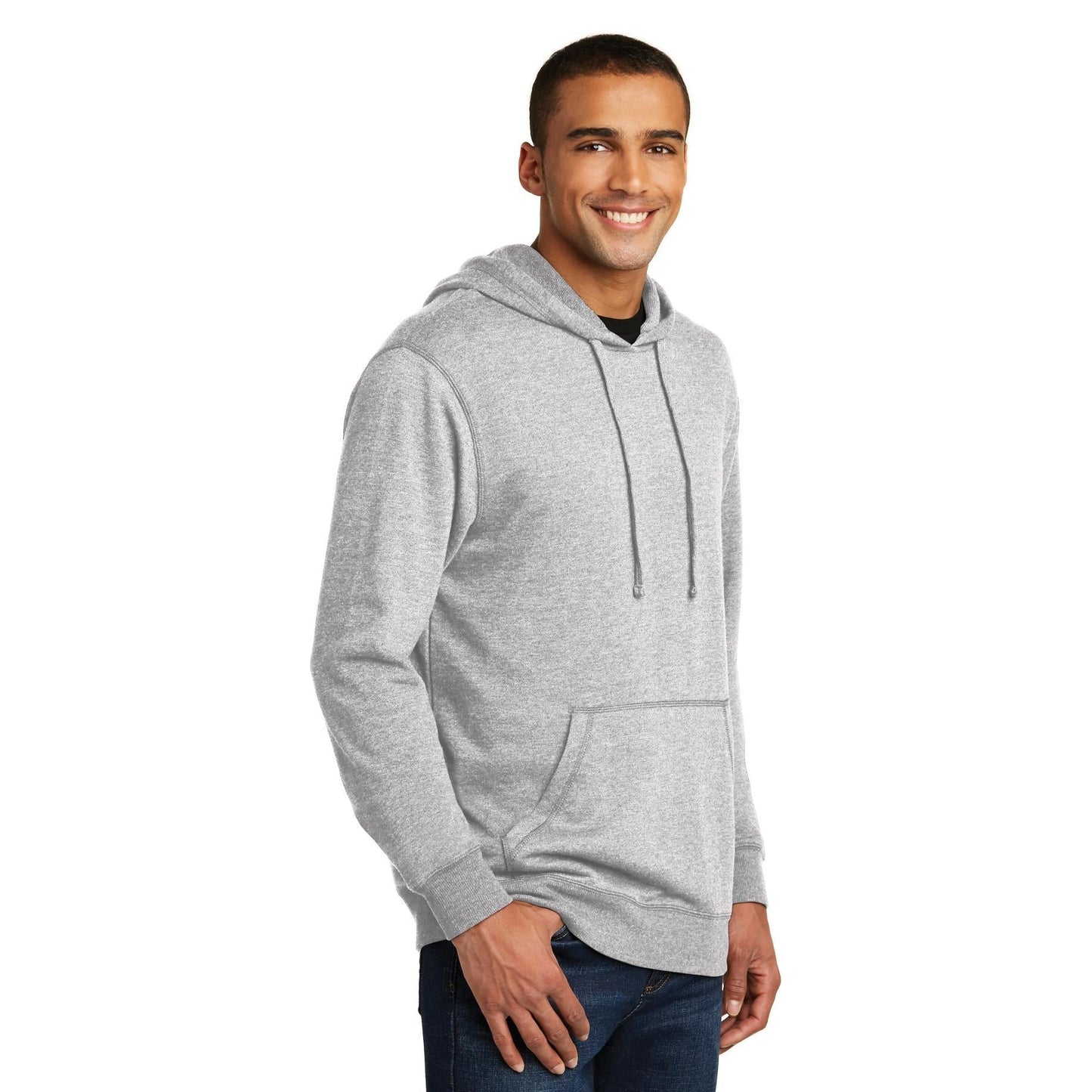 Heathered Black Hoodie - District - Lightweight Fleece