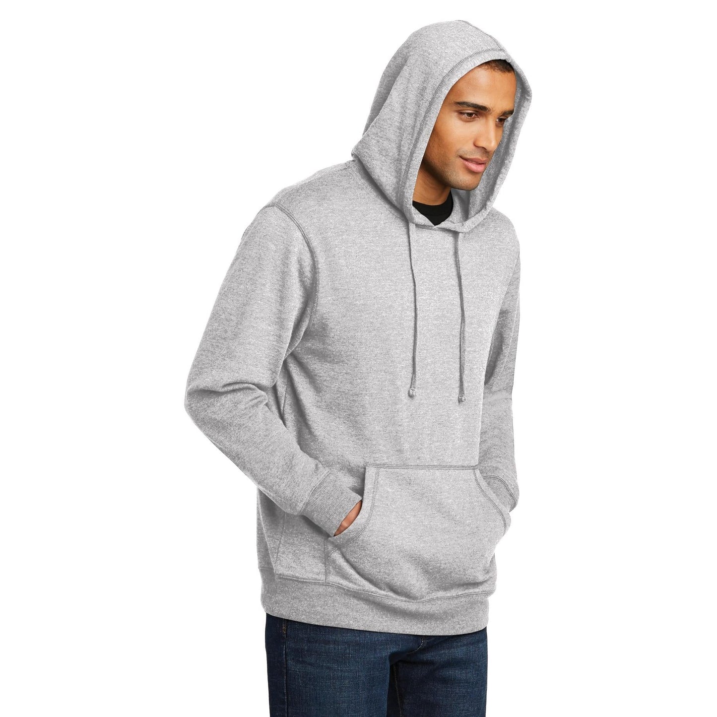 Heathered Black Hoodie - District - Lightweight Fleece