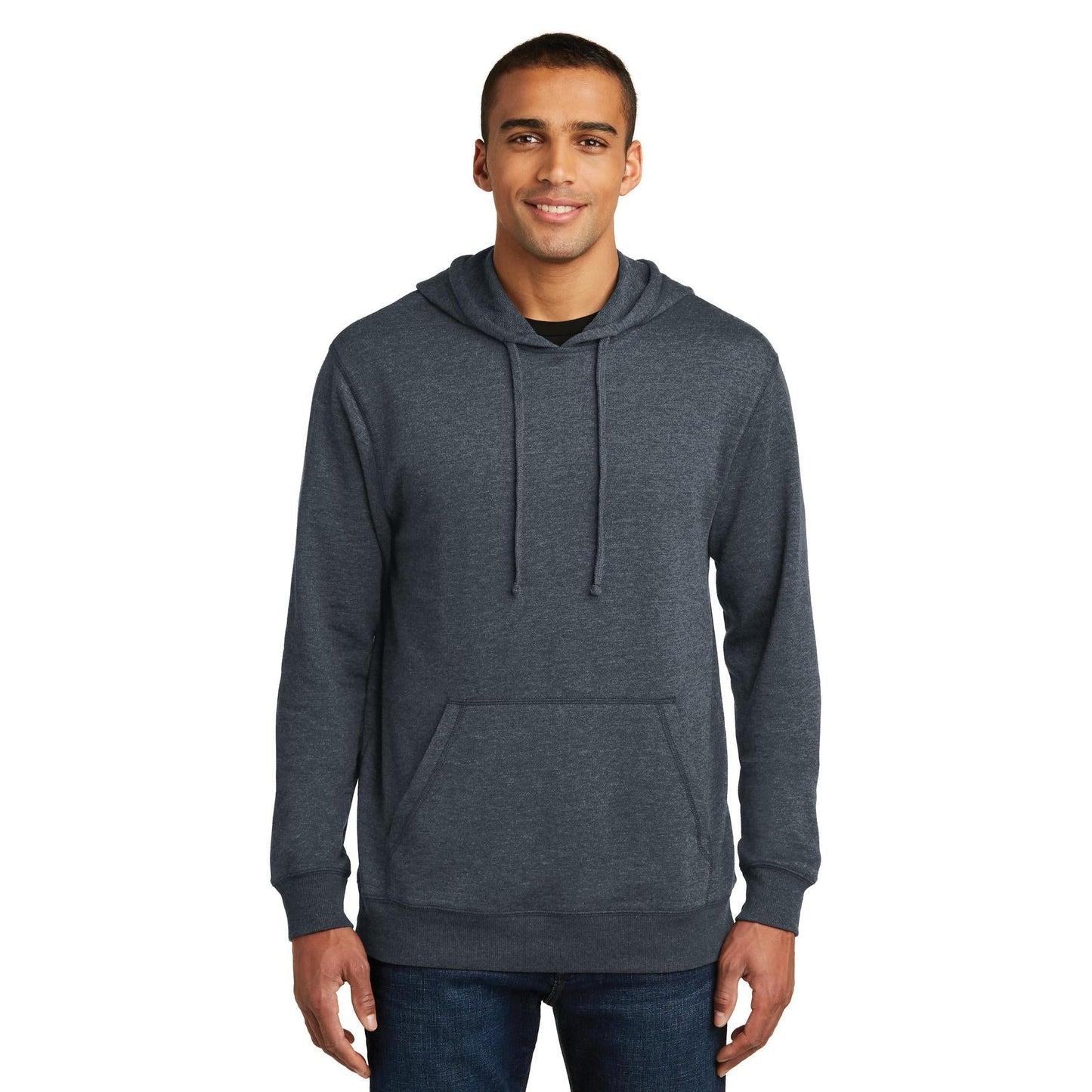 Heathered Black Hoodie - District - Lightweight Fleece