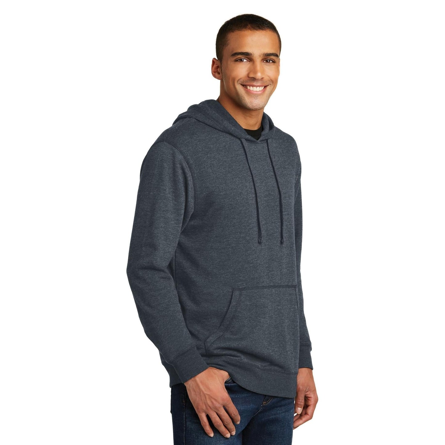 Heathered Black Hoodie - District - Lightweight Fleece