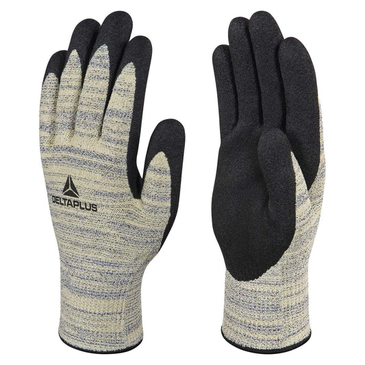 Gray/Yellow Knit Gloves - Delta Plus - Heat Resistant