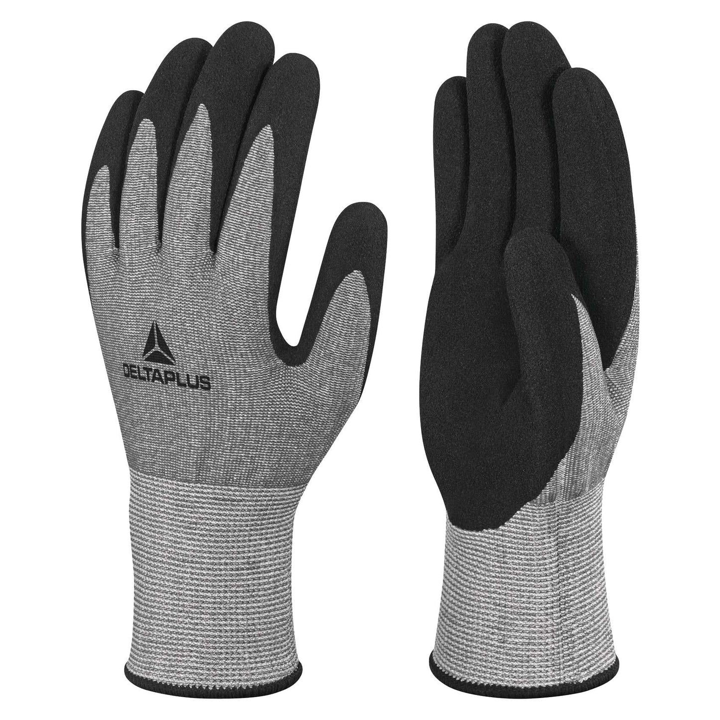 Gray Protective Gloves - Delta Plus - Nitrile Foam Grip