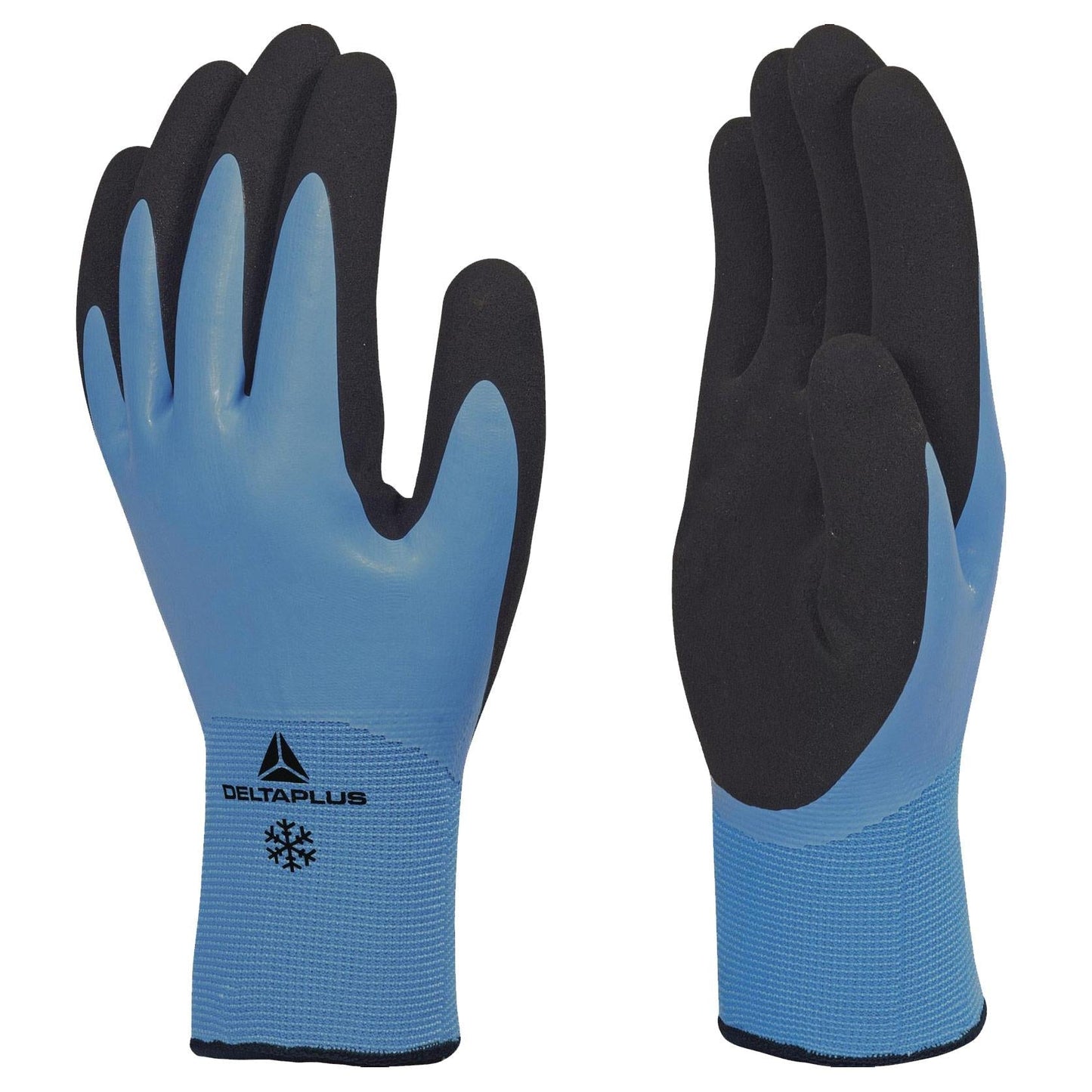 Blue Knit Gloves - Delta Plus - Waterproof Grip