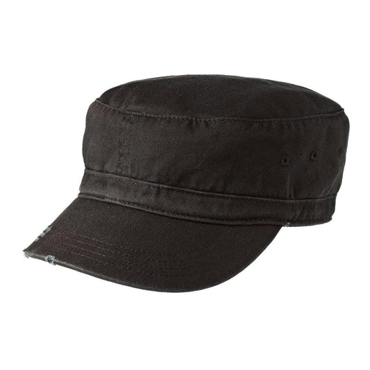 Black Military Hat - District - Distressed Design
