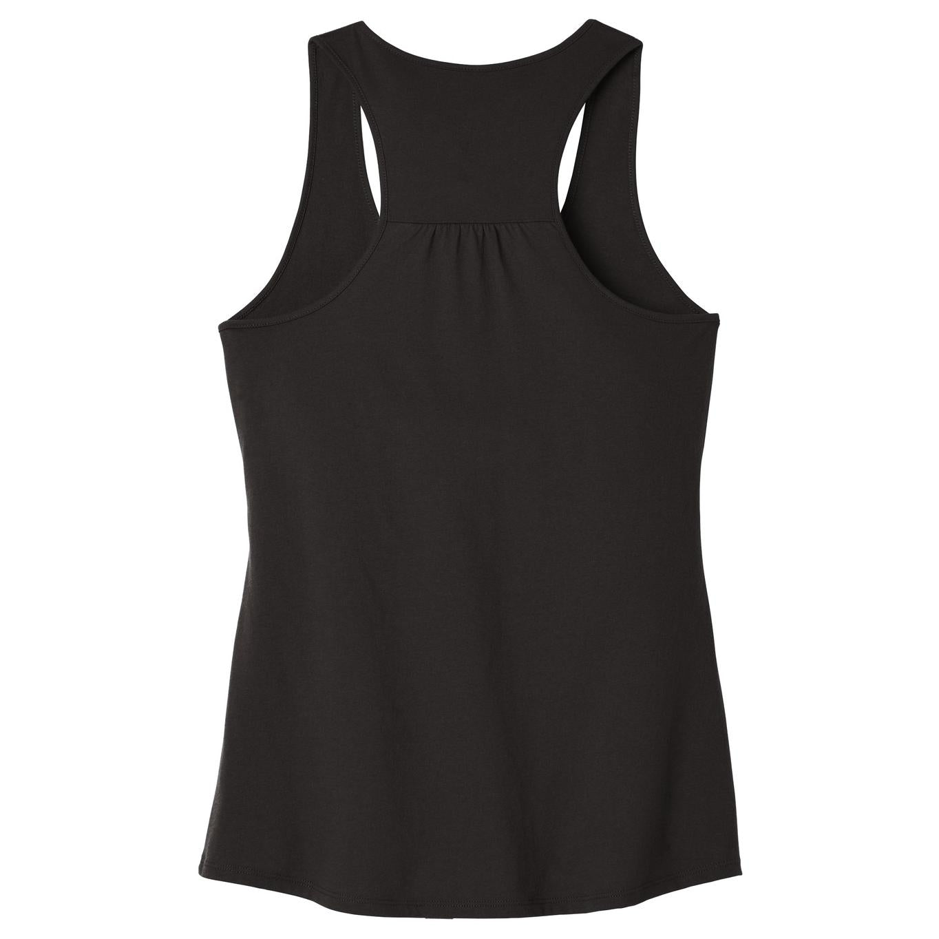 Black Tank Tops - District - Stylish Gathered Back - Cotton Blend