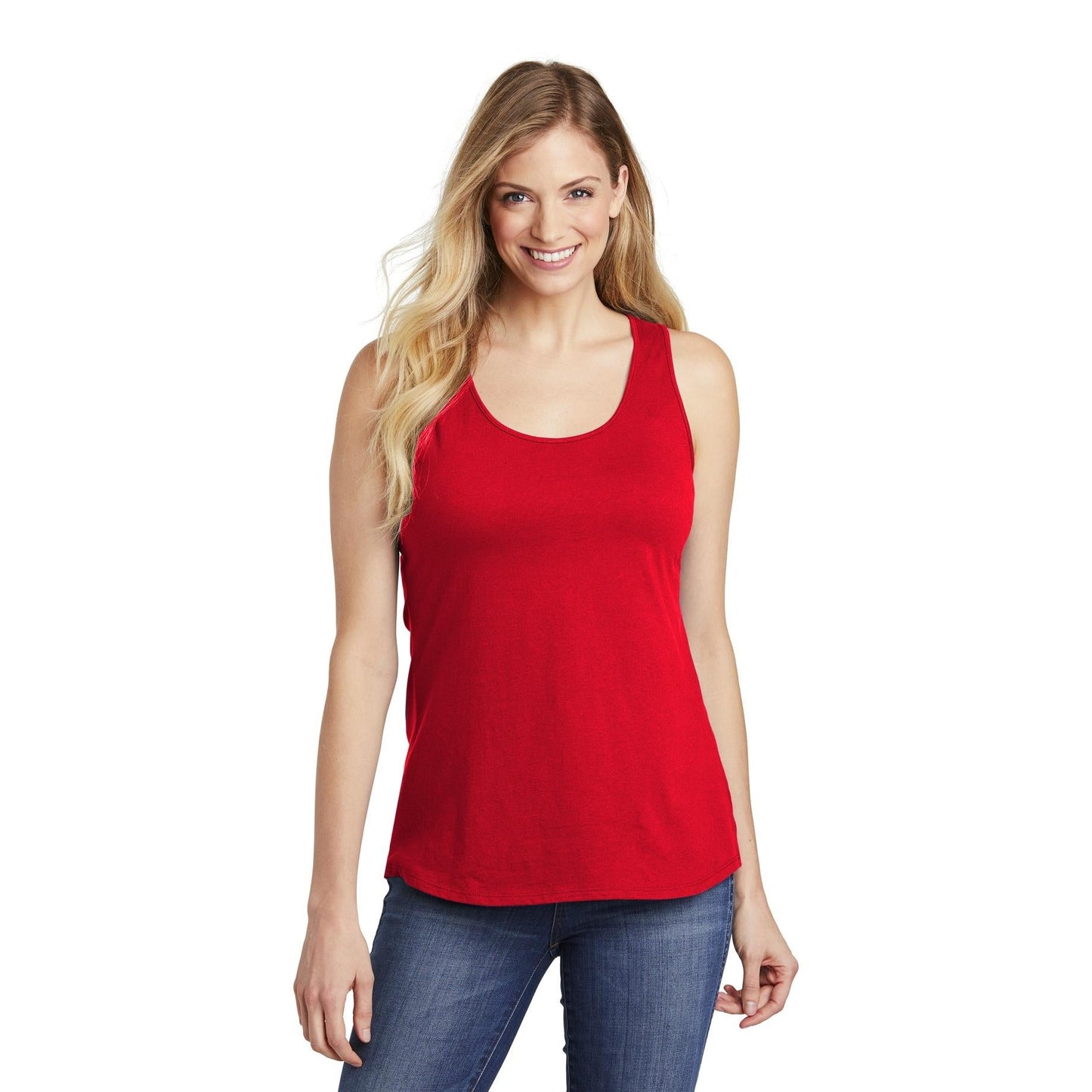 Black Tank Tops - District - Stylish Gathered Back - Cotton Blend
