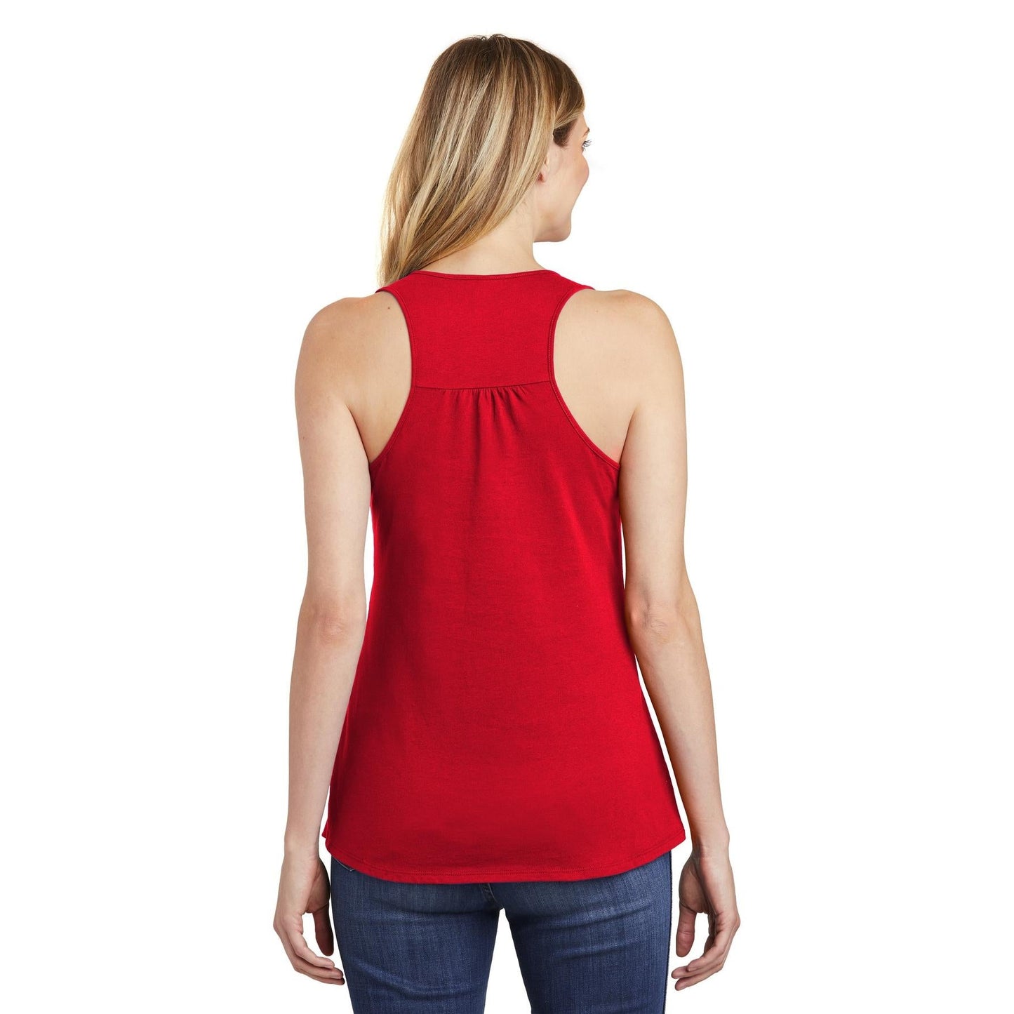 Black Tank Tops - District - Stylish Gathered Back - Cotton Blend