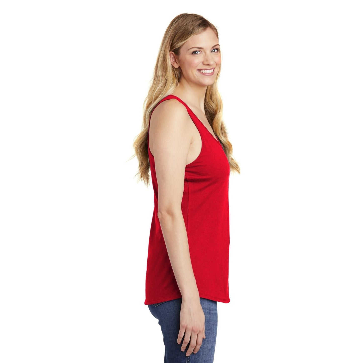 Black Tank Tops - District - Stylish Gathered Back - Cotton Blend