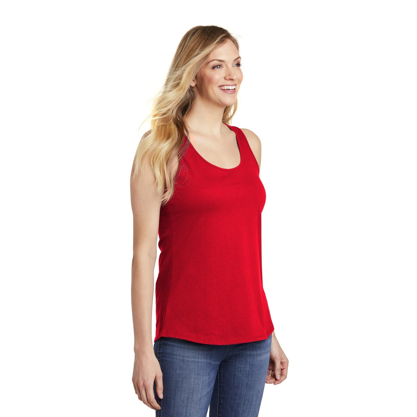 Black Tank Tops - District - Stylish Gathered Back - Cotton Blend