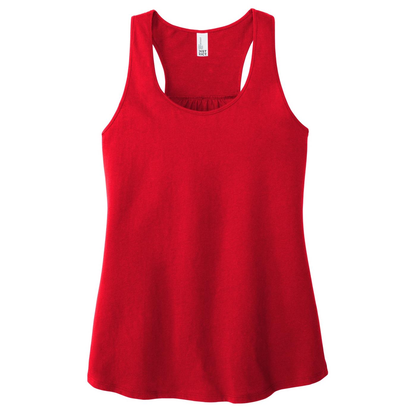 Black Tank Tops - District - Stylish Gathered Back - Cotton Blend