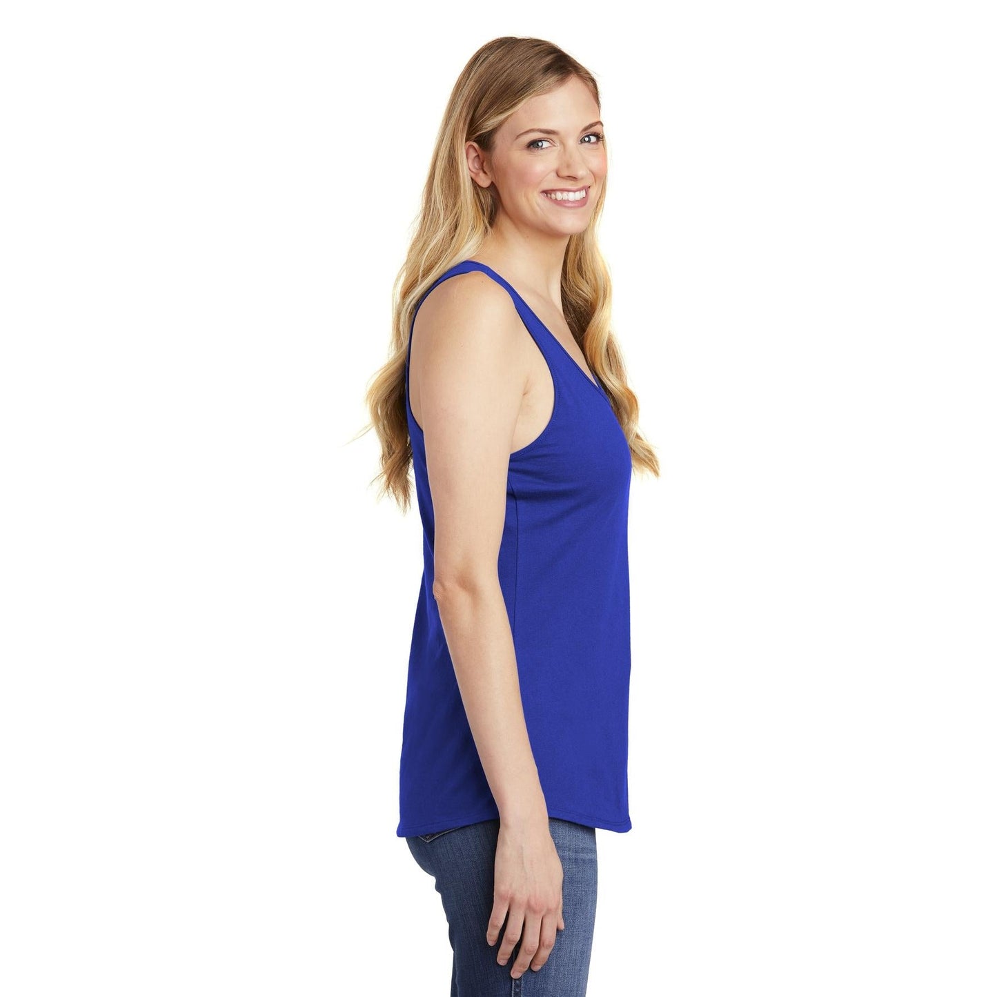 Black Tank Tops - District - Stylish Gathered Back - Cotton Blend