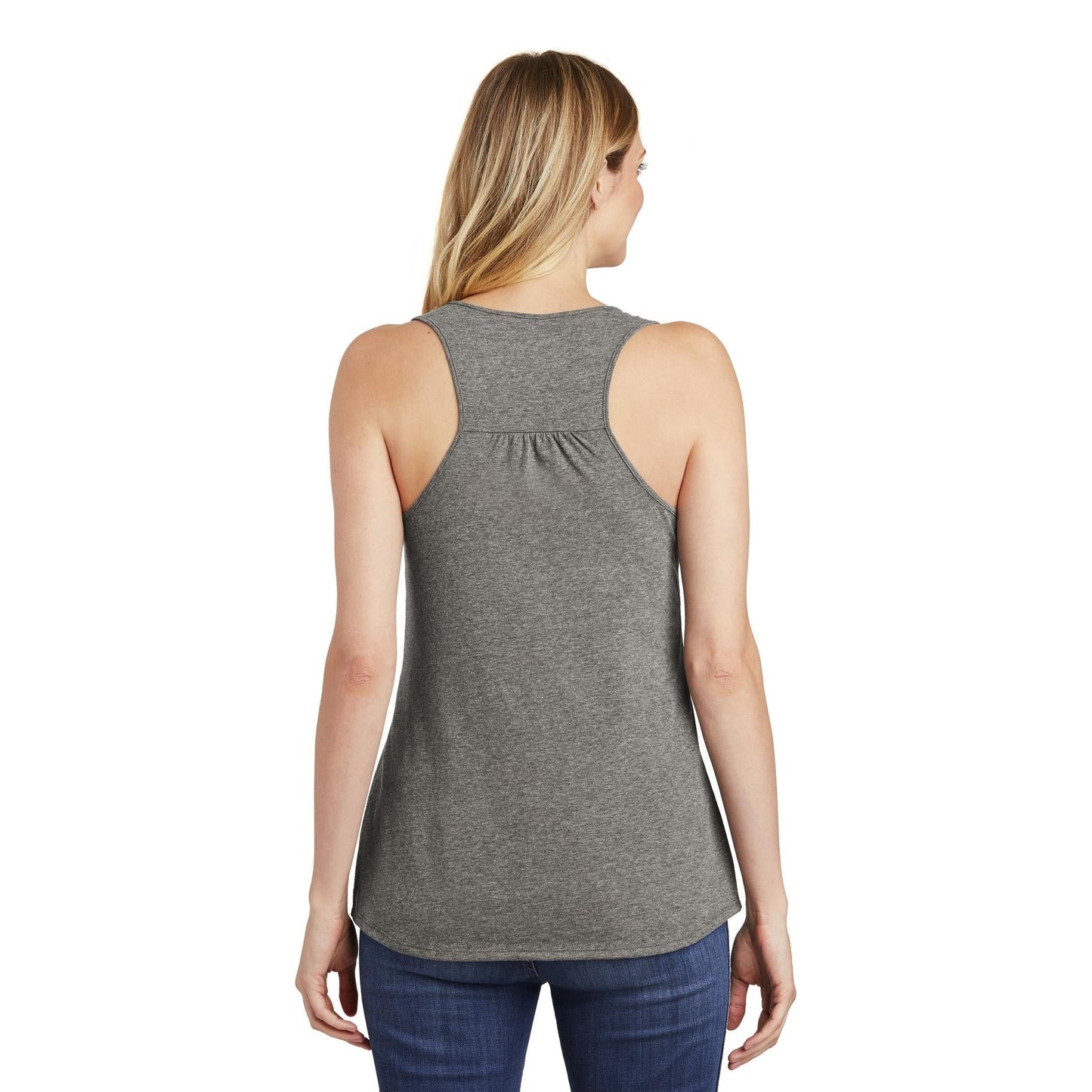 Black Tank Tops - District - Stylish Gathered Back - Cotton Blend