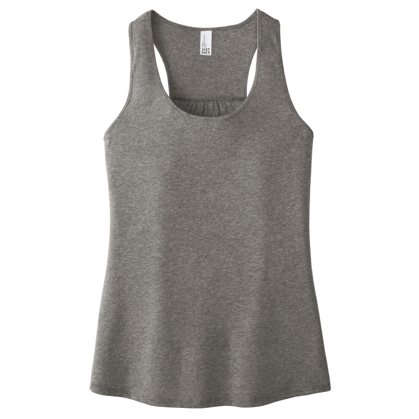 Black Tank Tops - District - Stylish Gathered Back - Cotton Blend