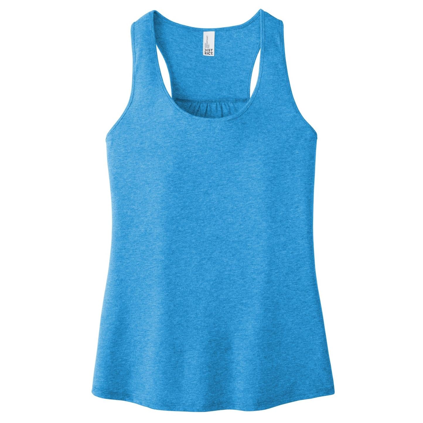 Black Tank Tops - District - Stylish Gathered Back - Cotton Blend