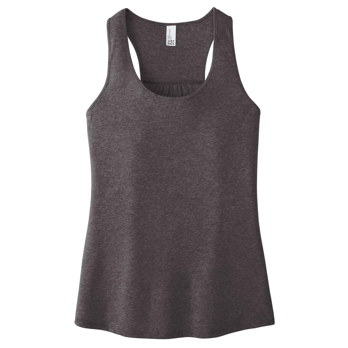 Black Tank Tops - District - Stylish Gathered Back - Cotton Blend