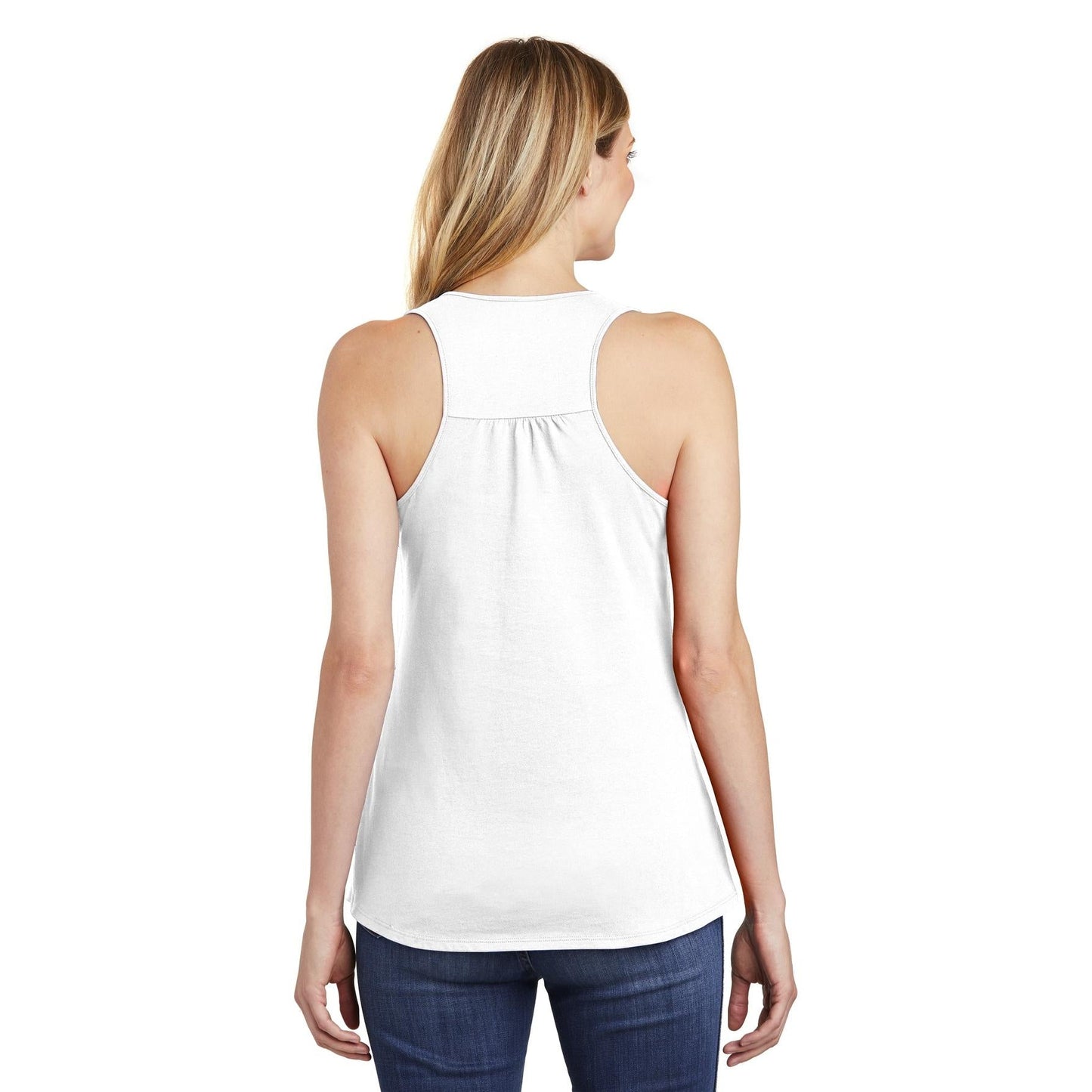 Black Tank Tops - District - Stylish Gathered Back - Cotton Blend