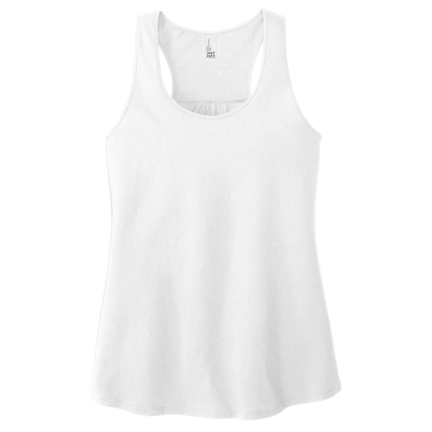 Black Tank Tops - District - Stylish Gathered Back - Cotton Blend