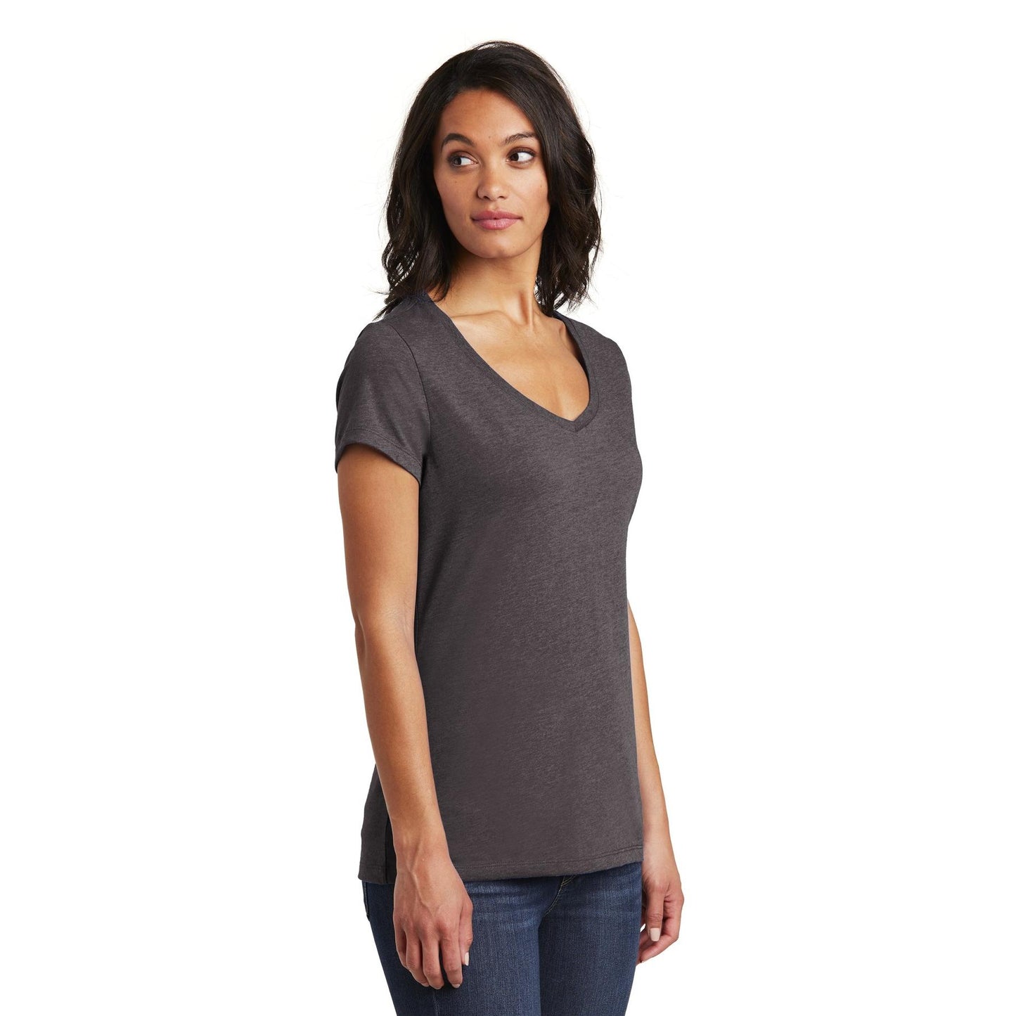 Black V-Neck T-Shirt - District - Soft Cotton