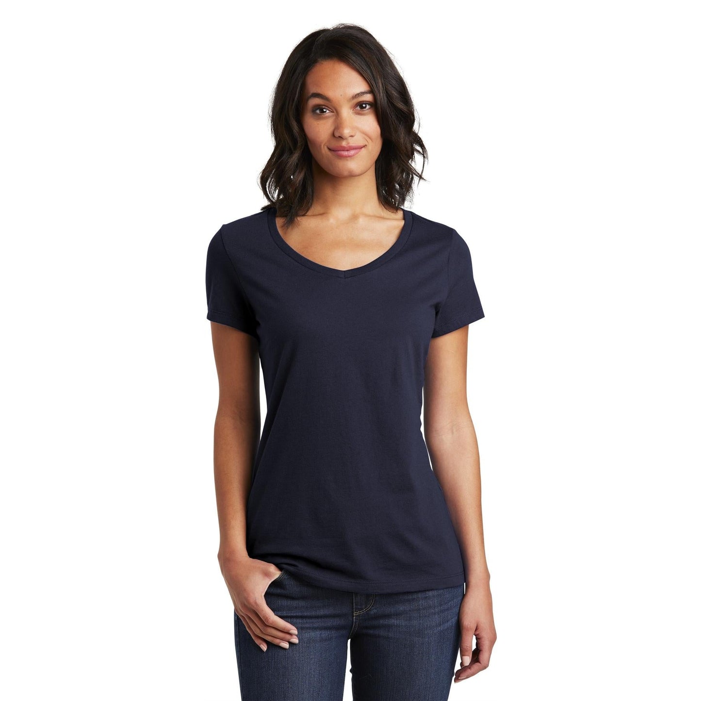 Black V-Neck T-Shirt - District - Soft Cotton