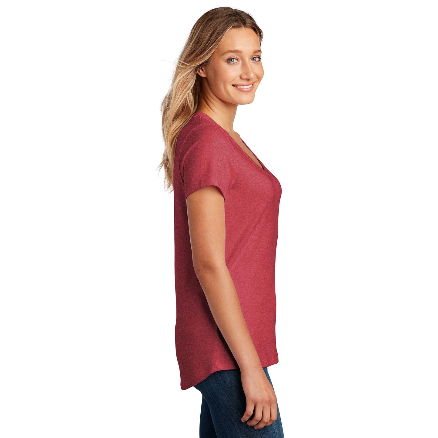 Black T-Shirt - District - Soft Flex Scoop Neck Design