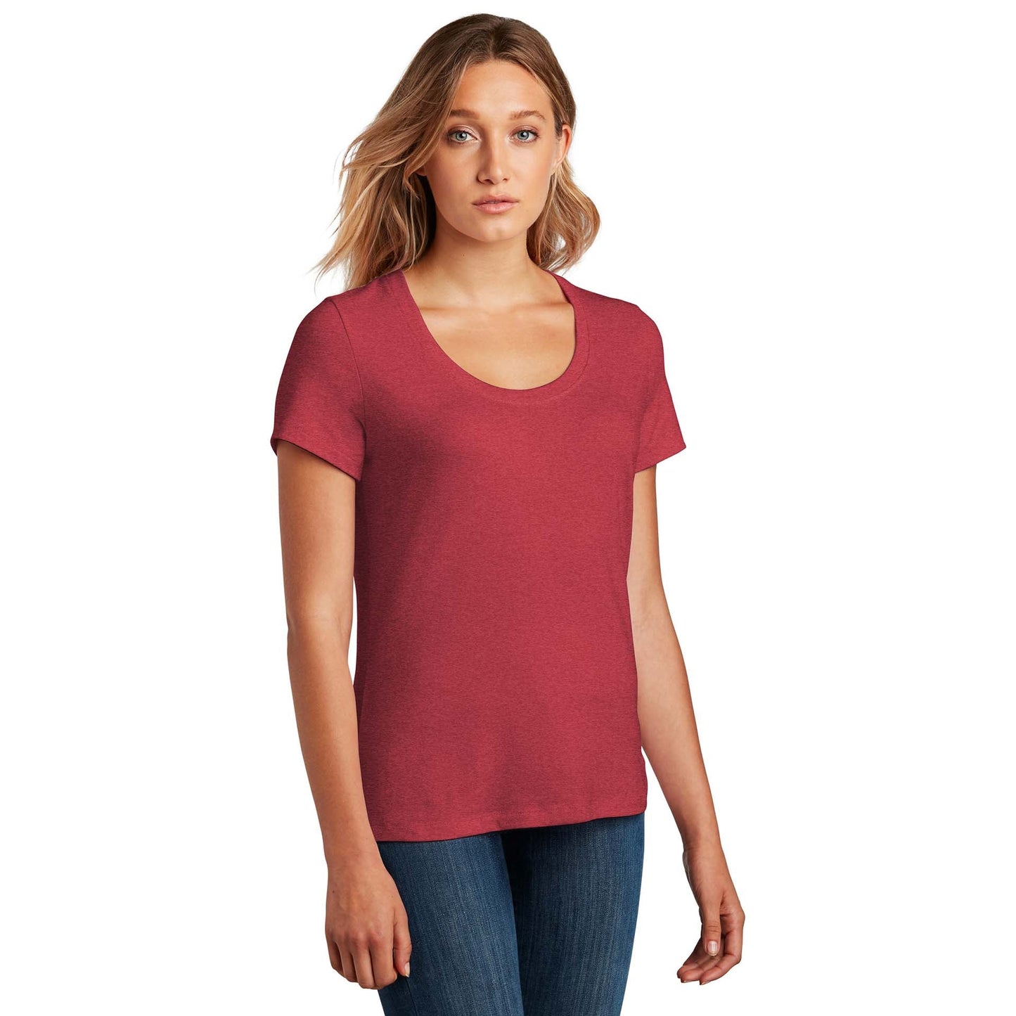 Black T-Shirt - District - Soft Flex Scoop Neck Design