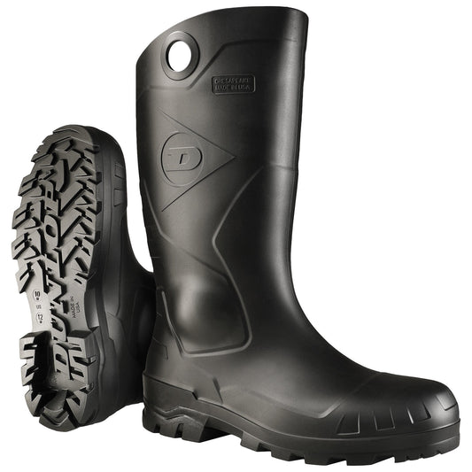 Black Work Boots - Dunlop - Comfortable Steel Toe