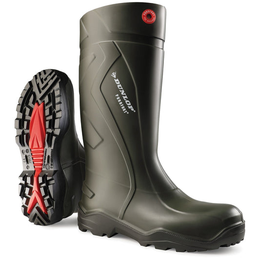 Green Work Boots - Dunlop - Waterproof and Comfortable